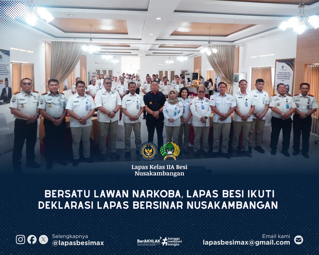 Bersatu Lawan Narkoba, Lapas Besi Ikuti Deklarasi Lapas Bersinar Nusakambangan