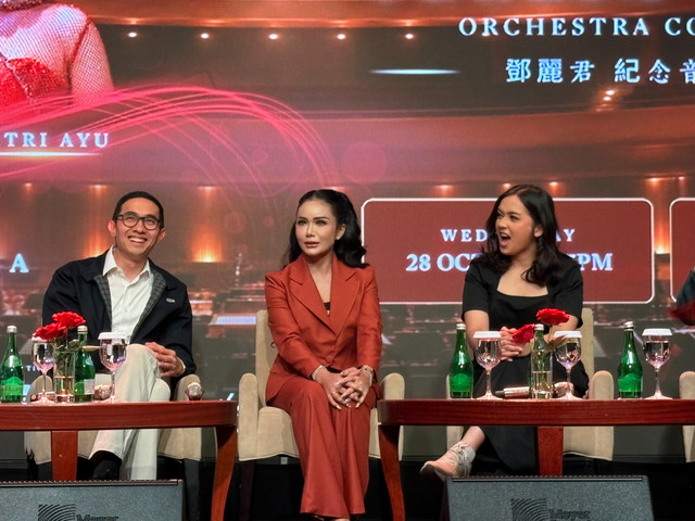 Kris Dayanti saat konferensi pers "A Tribute To Teresa Teng Orchestra Concert" di Plaza Senayan, Jakarta Pusat. Foto: Salsha Okta Fairuz/kumparan