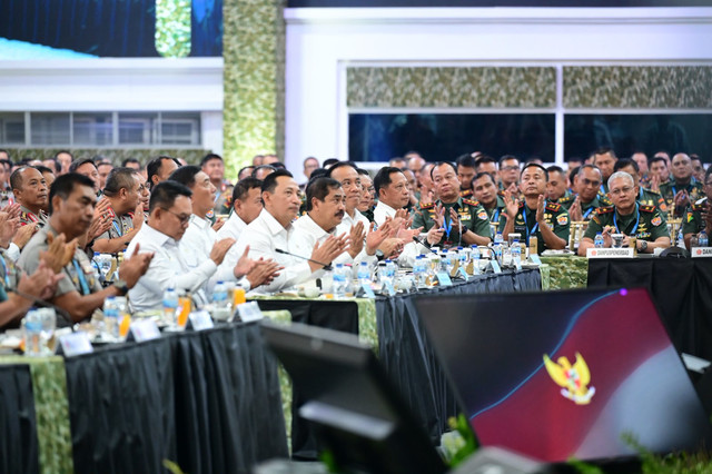 Mendagri Tito Karnavian hadiri penyampaian Taklimat Presiden Prabowo Subianto kepada 800 Perwira Tinggi TNI-Polri di Kompleks Istana Kepresidenan, Jakarta, Rabu (7/10/2026). Foto: Kemendagri RI