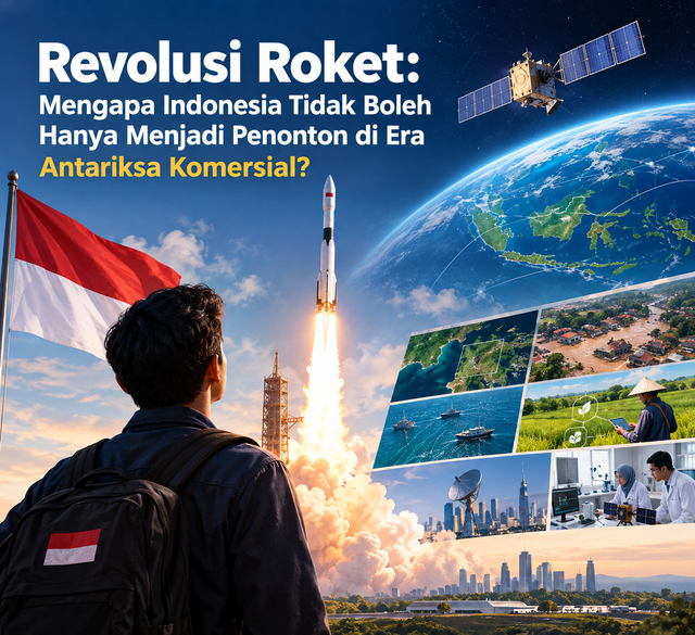 Ilustrasi Revolusi Roket dan Era Antariksa Komersial (Sumber Gambar: AI Image Generator)