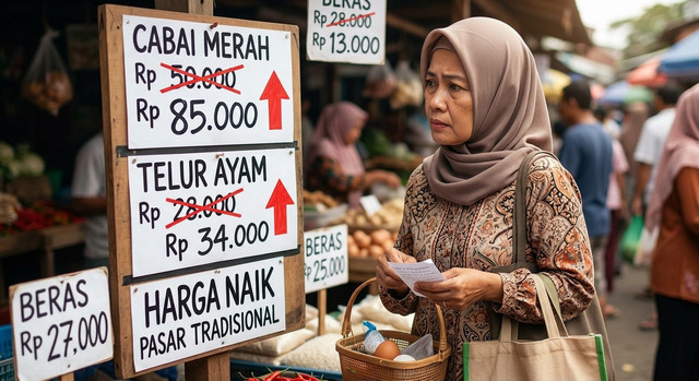 Ilusutrasi Kenaikan Harga Barang. (Sumber: Gemini AI)