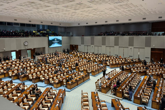 Suasana Rapat Paripurna DPR RI ke-10 Masa Persidangan I Tahun Sidang 2026-2027 di Kompleks Parlemen, Senayan, Jakarta, Kamis (8/10/2026). Foto: Nauval Pratama/kumparan
