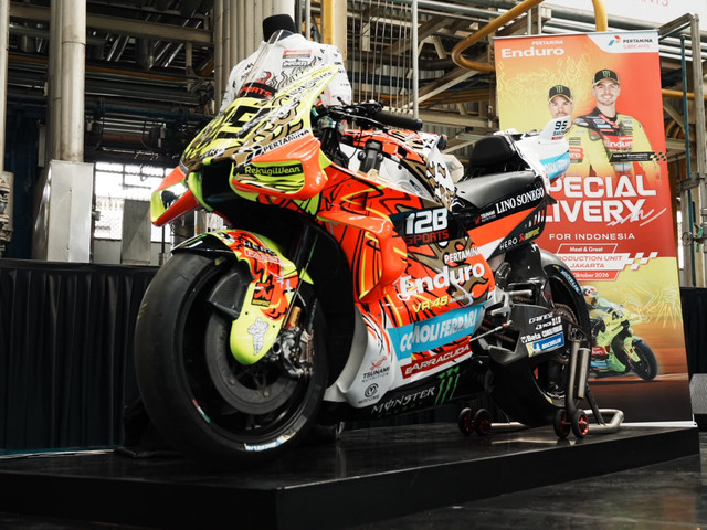 Livery khusus tim Pertamina Enduro VR46 Racing Team untuk Pertamina Grand Prix of Indonesia 2026. Foto: Dok. Pertamina Lubricants 