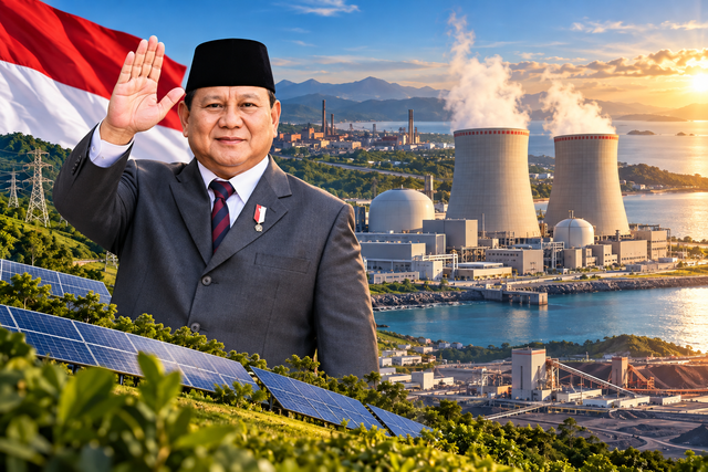 Foto: Ilustrasi PLTN di Era Prabowo (Diolah Oleh Penulis)