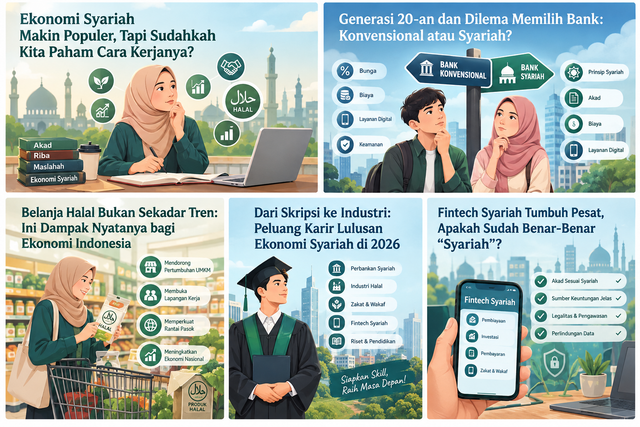 ChatGPT: Gambar Ilustrasi Ekonomi Syariah Semakin Populer