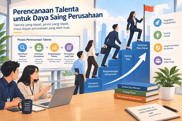 Gambar 1 : Perencanaan Talenta untuk Daya Saing Perusahaan. ilustrasi : Oleh AI.