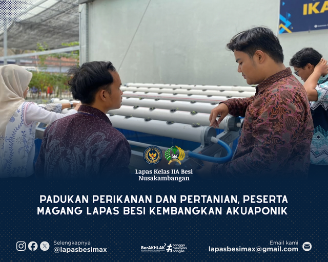 Padukan Perikanan & Pertanian, Pemagang Lapas Besi Kembangkan Akuaponik