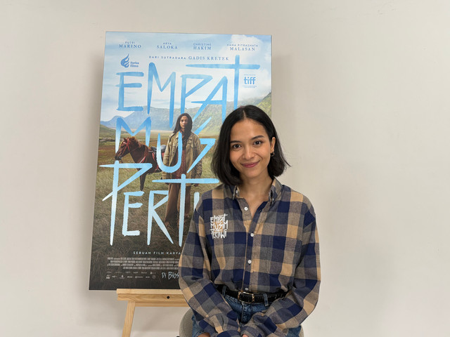 Putri Marino saat press junket "Empat Musim Pertiwi" di kawasan Cilandak, Jakarta Selatan. Foto: Salsha Okta Fairuz/kumparan