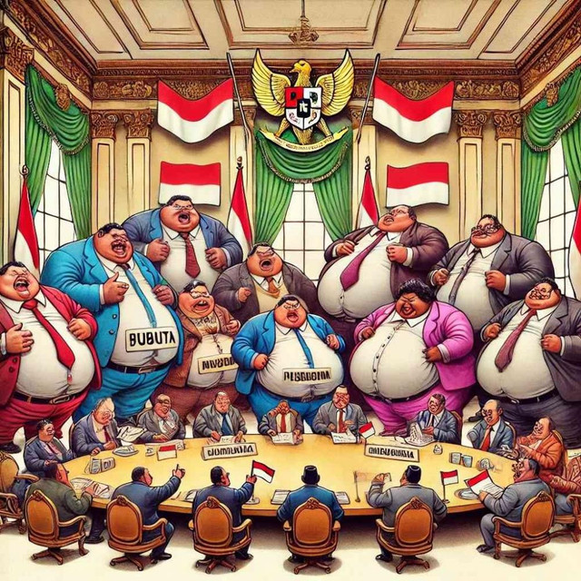 Ilustrasi Kabinet Gemuk AI