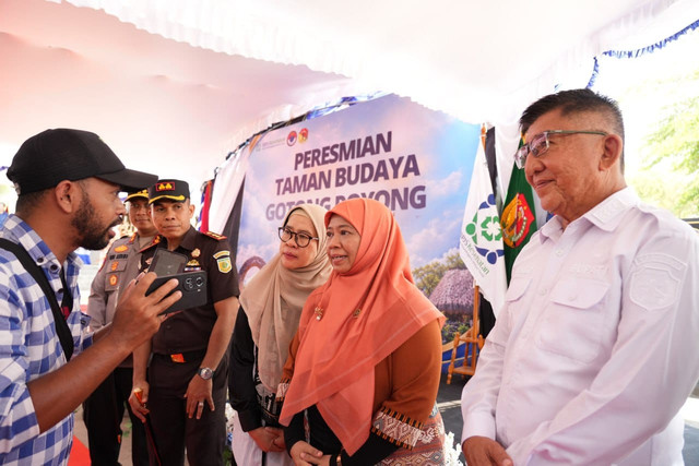 BPJS Kesehatan bersama Badan Nasional Pengelola Perbatasan (BNPP) dan Pemerintah Kabupaten Belu meresmikan Taman Budaya Gotong Royong BPJS Kesehatan di kawasan Pos Lintas Batas Negara (PLBN) Motaain. Foto: Dok. BPJS Kesehatan