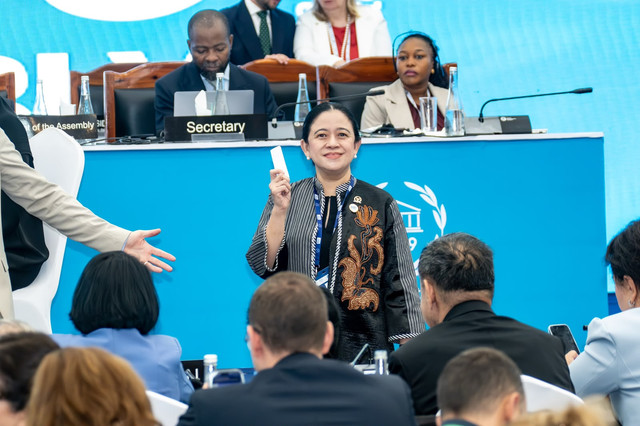 Ketua DPR RI Puan Maharani saat menghadiri Sidang Umum IPU ke-153 di Tanzania, Jumat (9/10/2026). Foto: Dok. Istimewa
