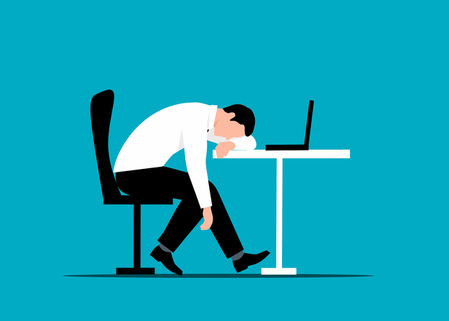 Ilustrasi seseorang yang sedang mengalami political fatigue https://pixabay.com/vectors/fatigue-burnout-stress-office-desk-10145819/