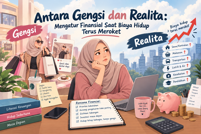 Ilustrasi mahasiswa anak kos. (Sumber: dibuat menggunakan AI berdasarkan dokumen pribadi)