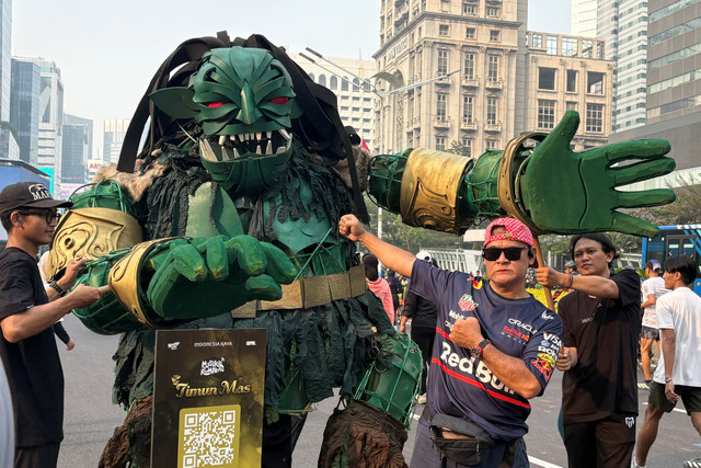 Pengalaman interaktif "Tantangan Buto Ijo" lewat #MusikalDiRumahAja: Timun Mas di Tugu Sepeda, Jakarta Selatan, Senin (12/10/2026). Foto: Salsha Okta Fairuz/kumparan