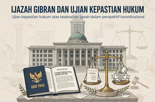 sumber foto : Generated by Meta AI - Ilustrasi Mahkamah Konstitusi dan Timbangan Keadilan