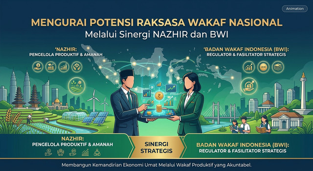 Ilustrasi Peran Nazhir dan BWI. [Sumber Foto : AI]