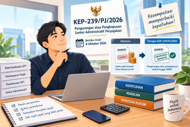 Ilustrasi: Dibuat menggunakan AI melalui ChatGPT (OpenAI).Sumber referensi: Direktorat Jenderal Pajak, KEP-239/PJ/2026. https://perpajakan.ddtc.co.id/id/sumber-hukum/peraturan-pusat/keputusan-direktur-jenderal-pajak-kep-239pj2026