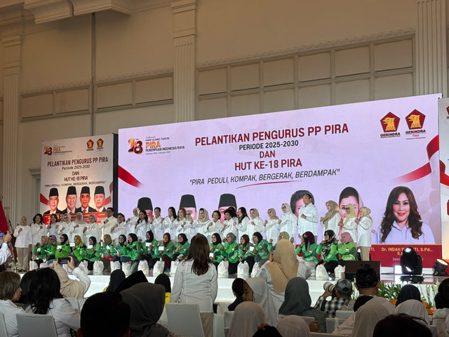 Suasana Pelantikan Pengurus PP PIRA Periode 2025-2040 dan HUT ke-18 PIRA dengan tajuk "Pira Peduli, Kompak, Bergerak, Berdampak" di Kebayoran Baru, Jakarta Selatan, Selasa (13/10/2026). Foto: Nauval Pratama/kumparan