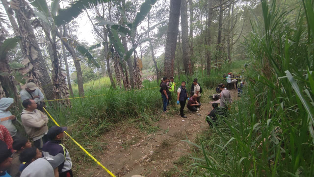 Tempat kejadian perkara pembunuhan seorang petani di Kintamani, Bangli.  Foto: Dok. Polres Bangli