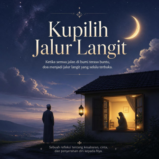 Ilustrasi ini di buat dan diedit melalui aplikasi canva berdasrkan dalam novel, seorang wanita memperjuangkan cinta melalui jalur langit