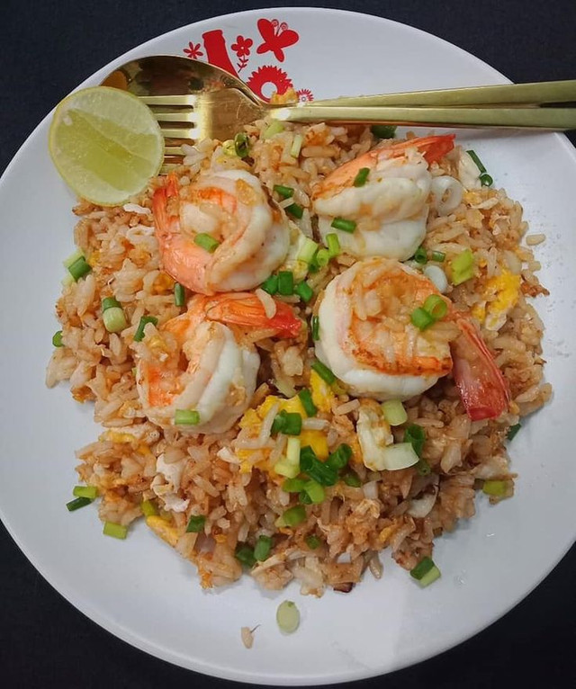 foto nasi goreng udang yang di foto pada Senin/12/10/2026.