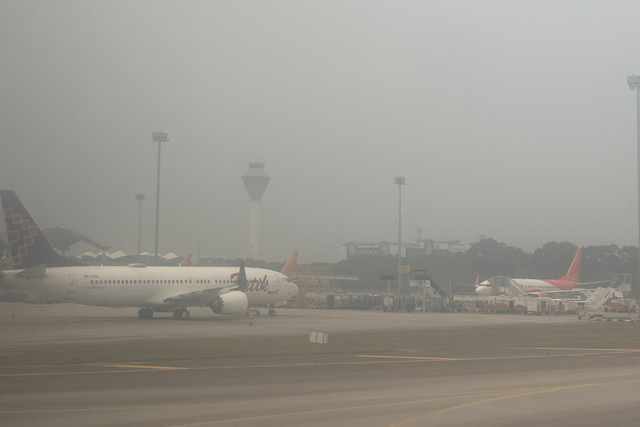 Kondisi kabut asap di Kuala Lumpur, Malaysia akibat karhutla Indonesia, Selasa (13/10/2026). Foto: Argya Maheswara/kumparan
