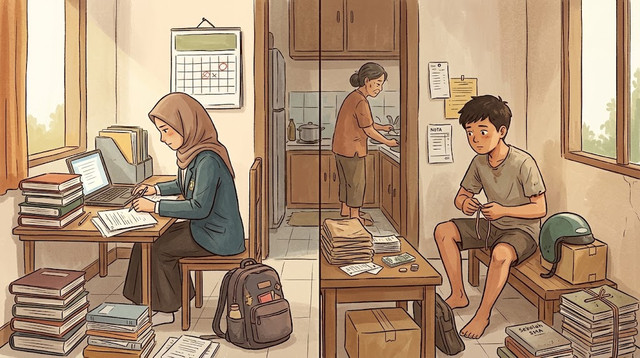 Ilustrasi Pahlawan yang mengalah demi menunggu giliran untuk pendidikan. Generated by AI (GeminiAI)