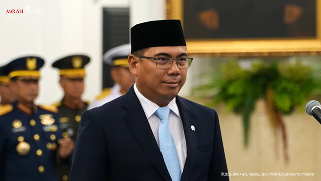 Pelantikan dan Pengucapan Sumpah Alim Setiawan menjadi Wamentan di Istana Negara, Jakarta, Kamis (15/10/2026). Foto: YouTube/ Sekretariat Presiden