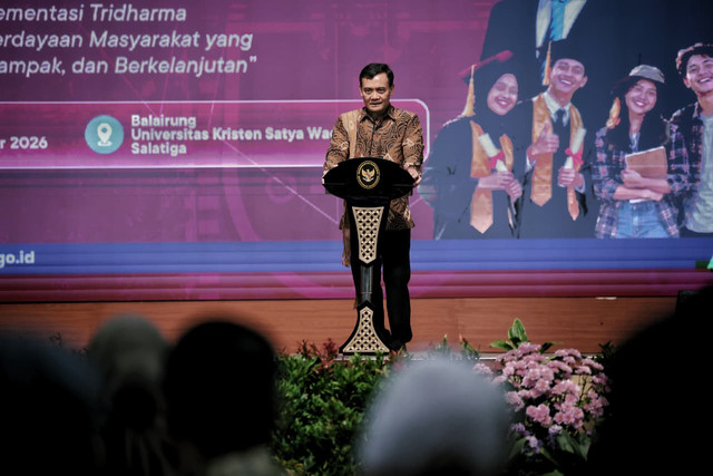 Gubernur Jateng Ahmad Luthfi hadiri Rakornas Forum Perguruan Tinggi di UKSW Salatiga untuk libatkan 123 kampus entaskan kemiskinan, Kamis (15/10/2026). Foto: Pemprov Jateng