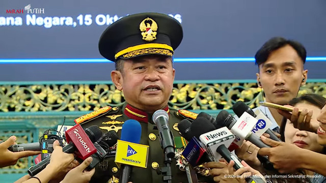 Wakil Panglima TNI Jenderal Maruli Simanjuntak usai dilantik di Istana Negara, Jakarta, Kamis (15/10/2026 Foto: YouTube/ Sekretariat Presiden