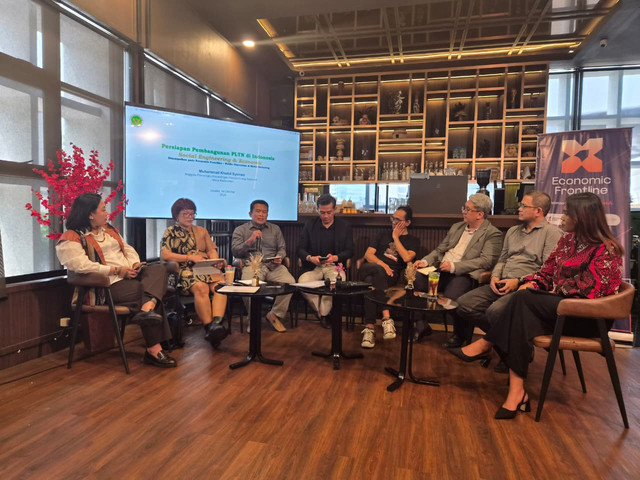 Diskusi publik Economic Frontline mengenai Program pembangkit listrik tenaga nuklir (PLTN) Indonesia di Jakarta, Rabu (14/10/2026). Dok: Istimewa.