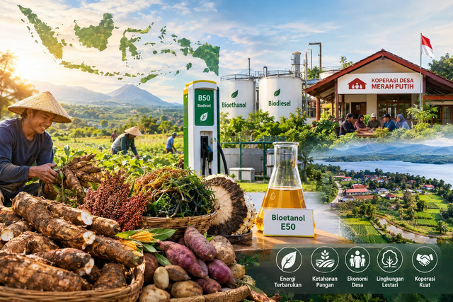 Indonesia dikaruniai keragaman sumber bahan baku berupa komoditi pertanian untuk pengembangan energi terbarukan (Sumber: AI generated image)