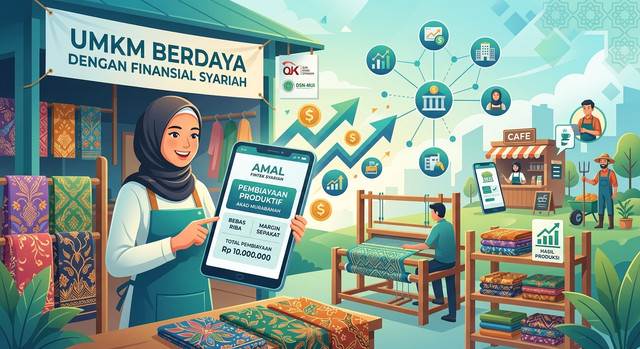 Ilustrasi Pemanfaatan Fintech Syariah. (Sumber foto : AI).