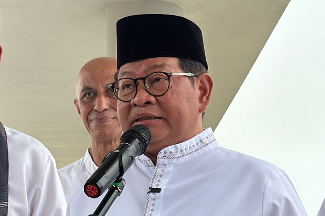 Gubernur DKI Jakarta Pramono Anung dalam agenda peresmian Masjid Apung An-Nur di kawasan Ancol, Jakarta Utara, Jumat (16/10/2026). Foto: Zahira Hilman/kumparan