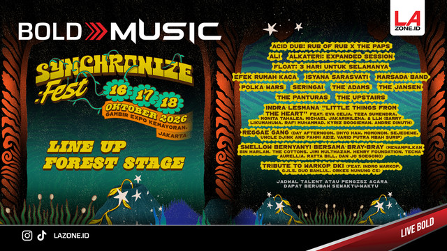 Lineup Bold Music Synchronize Fest 2026. Foto: Dok. Istimewa