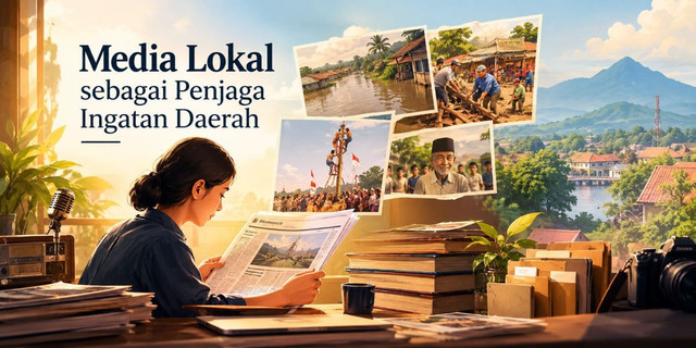 Media lokal adalah penjaga ingatan daerah yang abadi, memastikan setiap cerita dan momen berharga tak lekang oleh waktu (Ilustrasi AI )