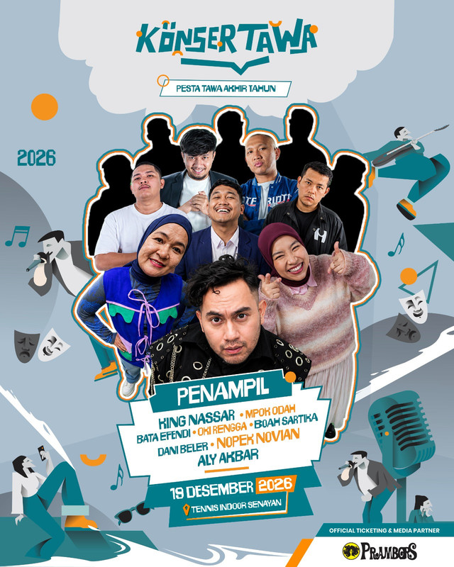 Nassar, Oki Rengga, hingga Ali Akbar, Bakal Meriahkan Konser Tawa 2026. Foto: Istimewa