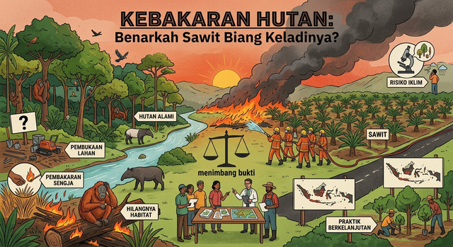 Ilustrasi kebakaran hutan. Foto: Generate by AI