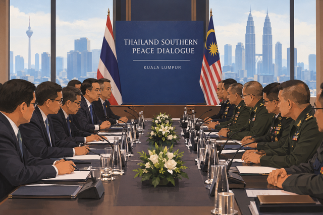 Ilustrasi pertemuan bilateral Malaysia dan Thailand (Foto: AI Generated)