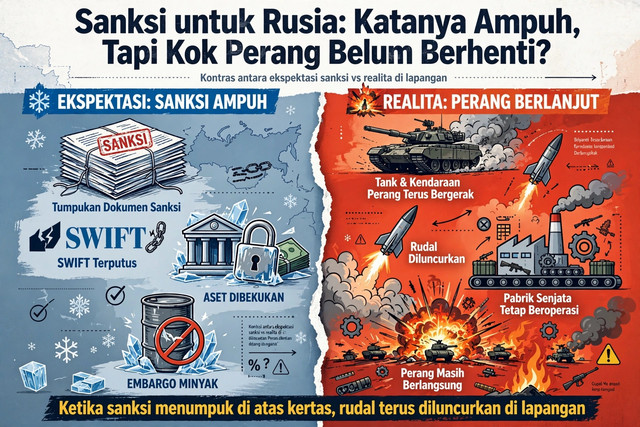 ilustrasi sanksi untuk rusia(diolah sendiri menggunakan AI)