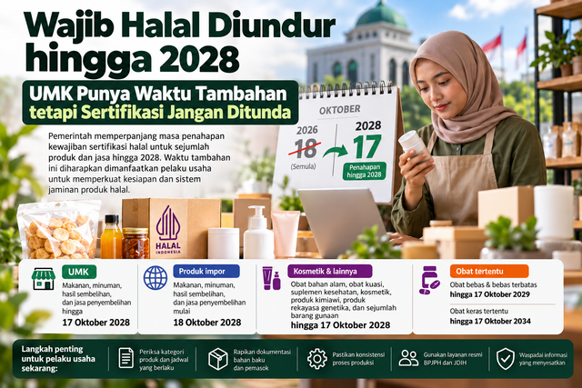 Wajib Halal Diundur hingga 2028, UMKM Punya Waktu Tambahan