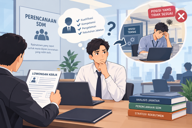 Ilustrasi Rekrutmen tanpa Perencanaan (Gambar dibuat dengan AI)