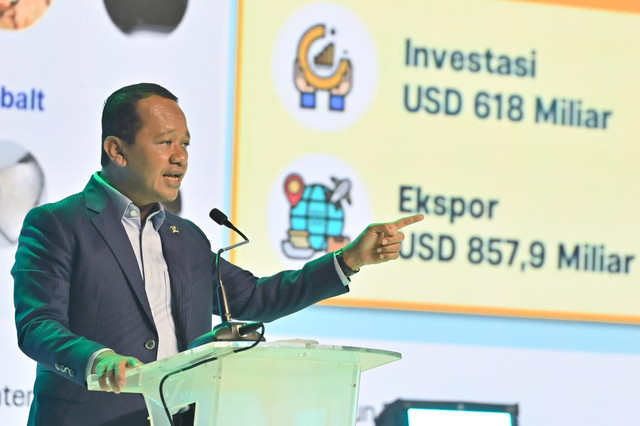 Menko Bidang Hilirisasi dan Transisi Energi sekaligus Menteri ESDM Bahlil Lahadalia menyampaikan sambutan saat pembukaan Bali Tech Week (BTW) 2026 di Sanur, Denpasar, Bali, Senin (19/10/2026). Foto: Fikri Yusuf/ANTARA FOTO