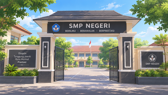 ilustrasi gambar sekolah smp