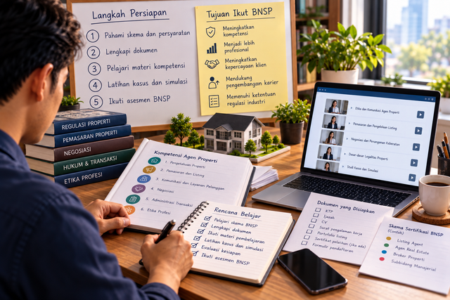 Ilustrasi persiapan pelatihan profesi agen properti BNSP - mujtahid aktanto (dokumen Pribadi)