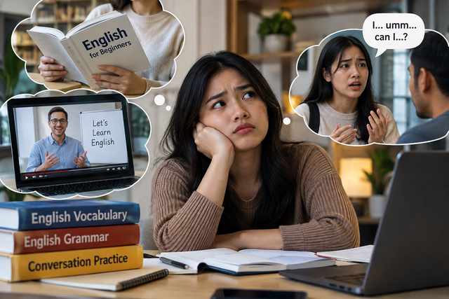 Banyak orang memahami bahasa Inggris, tetapi masih malu berbicara karena kurang latihan, waktu, dan partner percakapan.