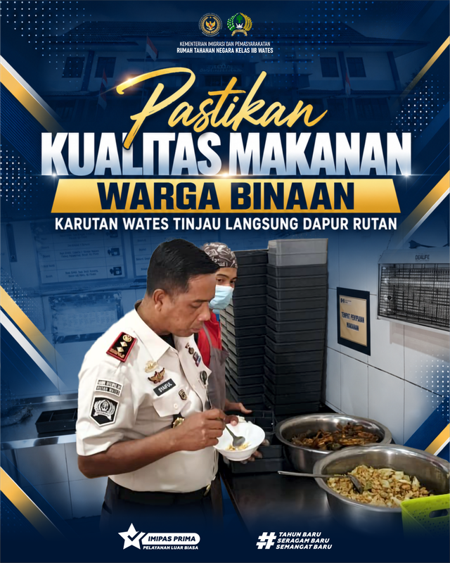 melaksanakan peninjauan langsung ke area dapur rutan