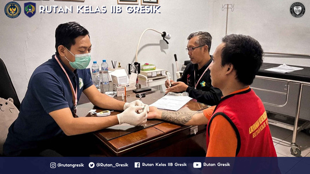 Perkuat Layanan Kesehatan, Rutan Gresik Gelar Mobile VCT dan CKG bagi 105 WBP