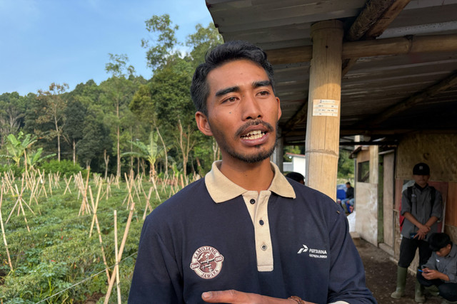 Hendro Gunawan, petani Gen Z yang raup omzet Rp 100 juta. Foto: Ave Airiza Gunanto/kumparan
