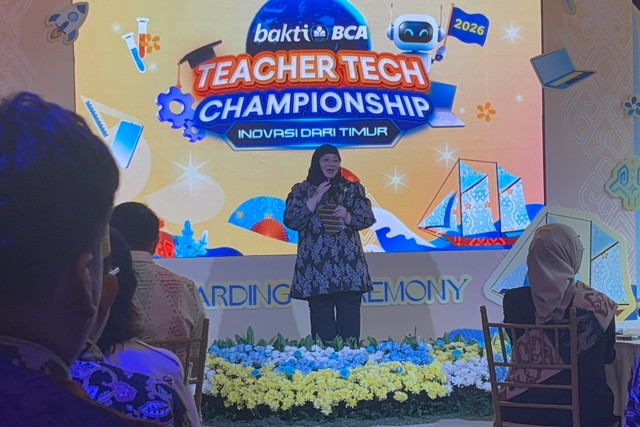 Staf Khusus Mendikdasmen Maila Dinia Husni Rahiem dalam acara Teacher Tech Championship di Wisma Habibie Ainun, Rabu (21/10/2026). Foto: Pradya/kumparan